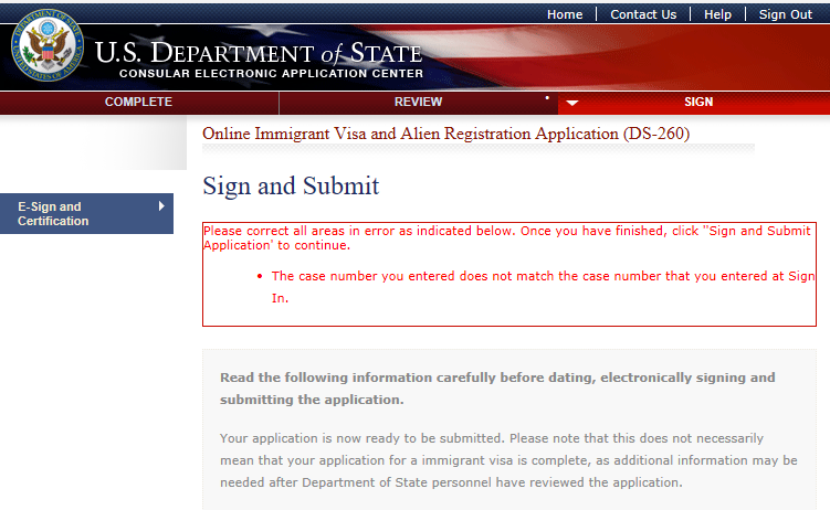does the ds 260 form the social security number